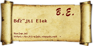 Bőjti Elek névjegykártya